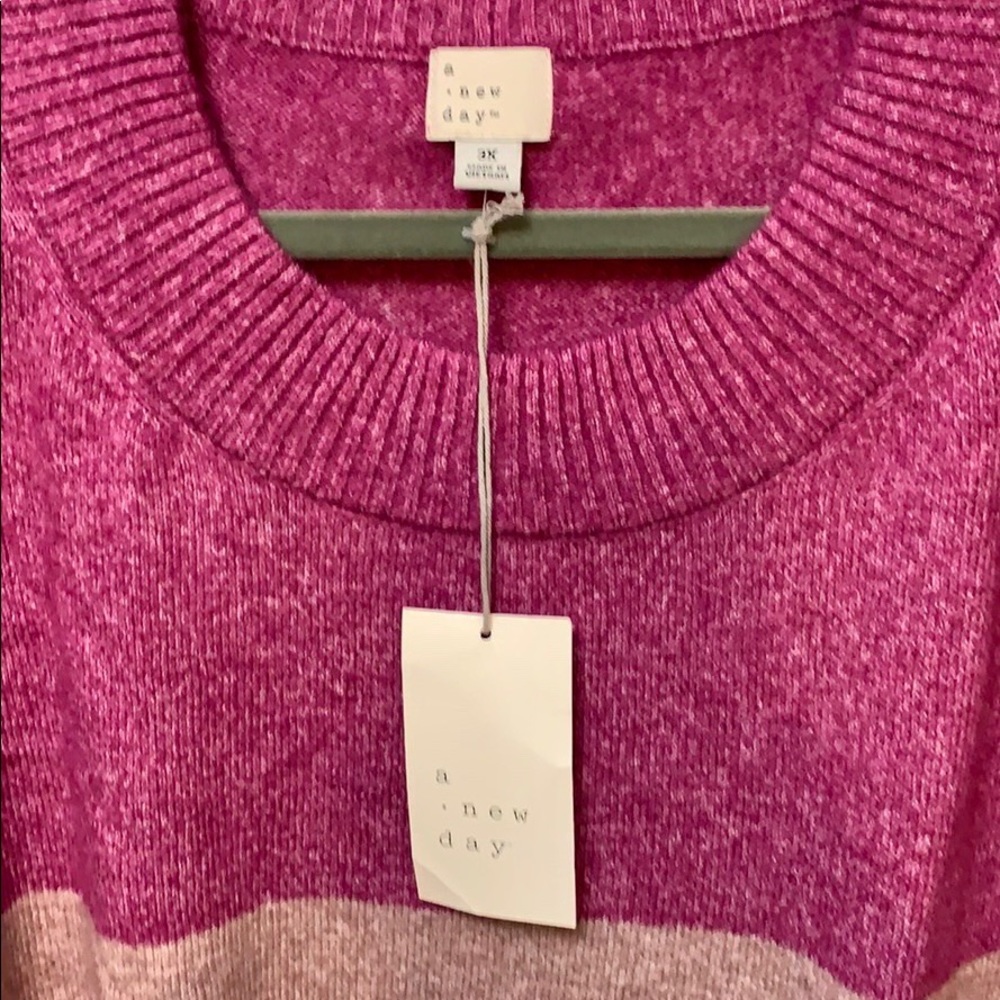 New! 3X Plus Striped Cozy Sweater - Picture 2 of 3